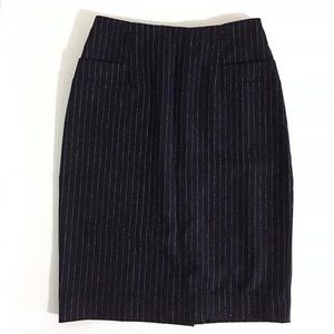 4/25$ 🌻 H&M Navy Pinstripe Wool Pencil Skirt